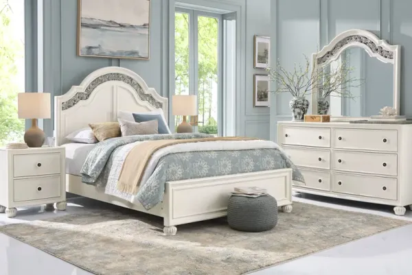 Augustine White 7 Pc Queen Arched Panel Bedroom