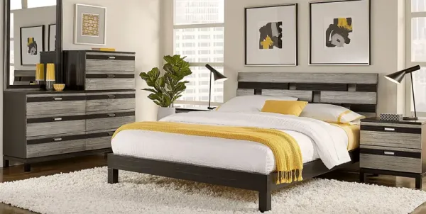 Gardenia Silver 7 Pc Queen Platform Bedroom