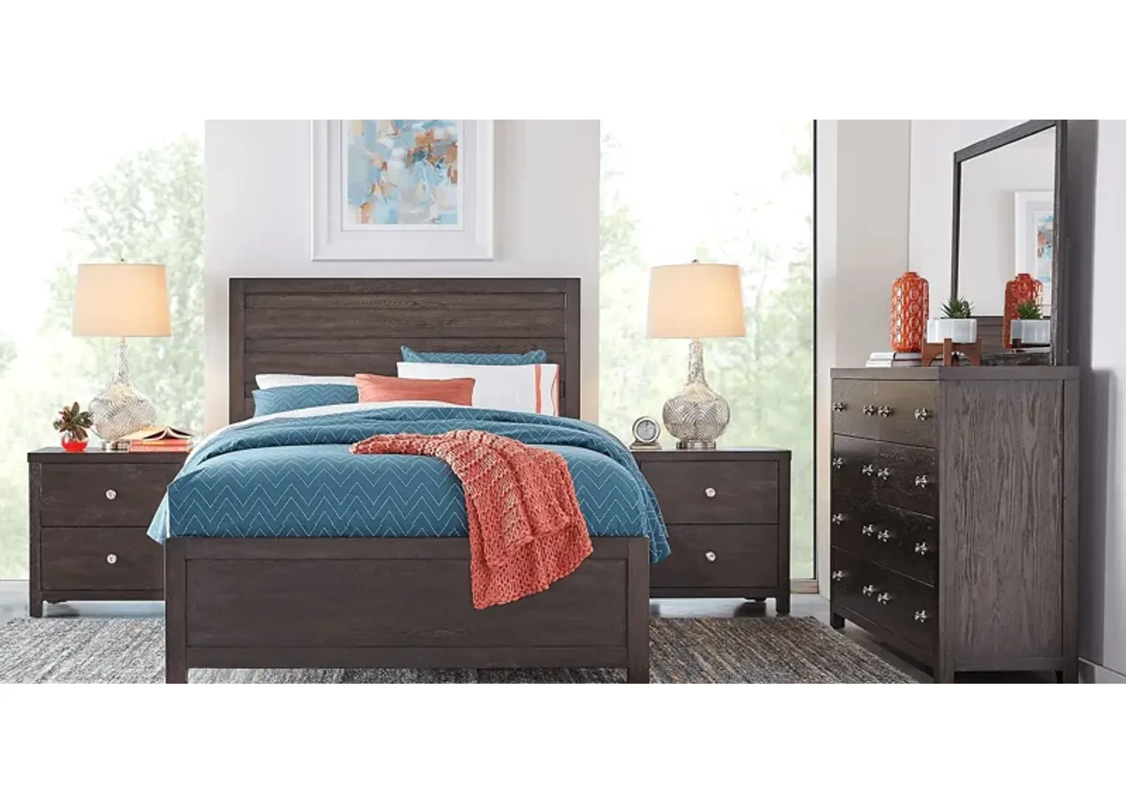 Barringer Place Merlot 7 Pc Queen Panel Bedroom