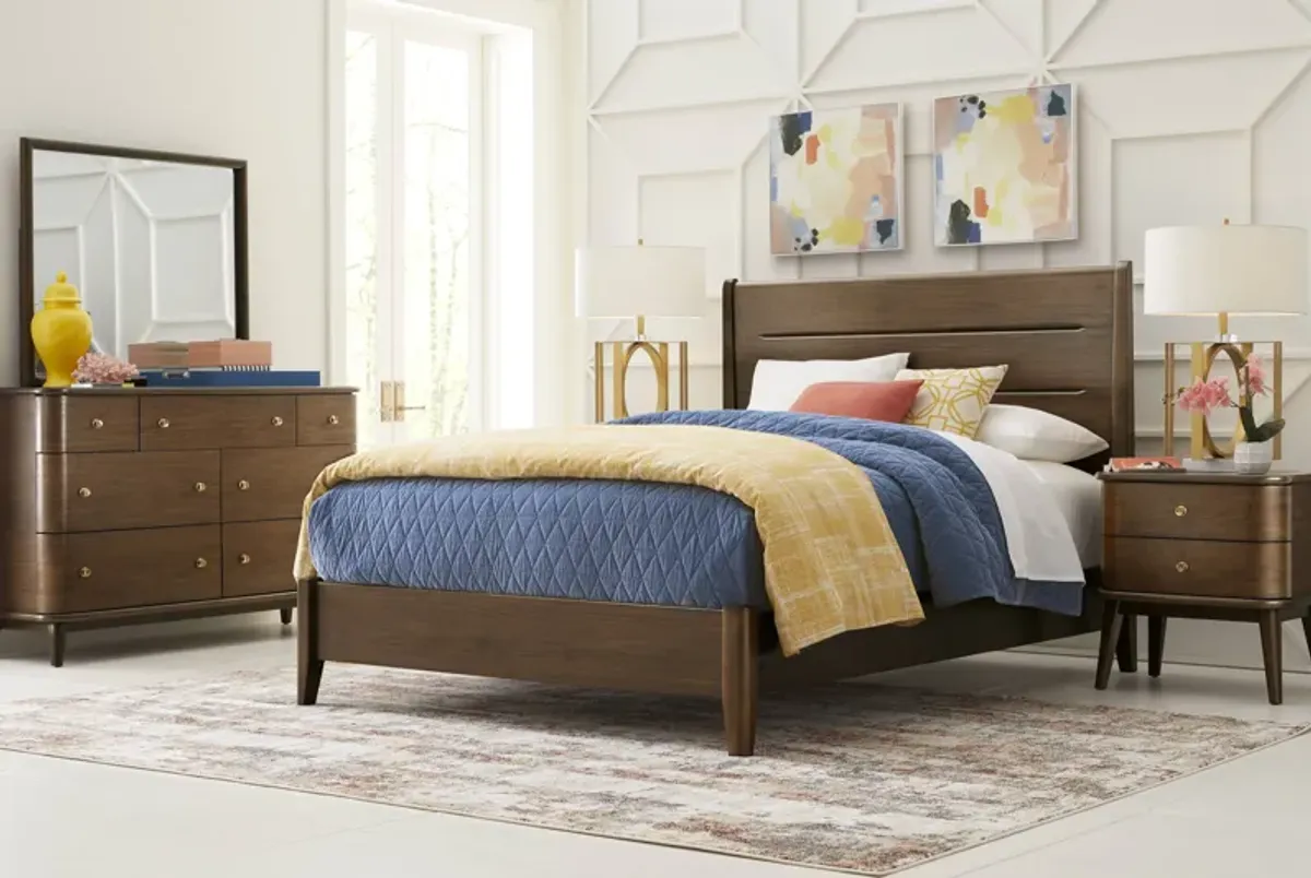 Devon Loft Walnut 7 Pc Queen Panel Bedroom