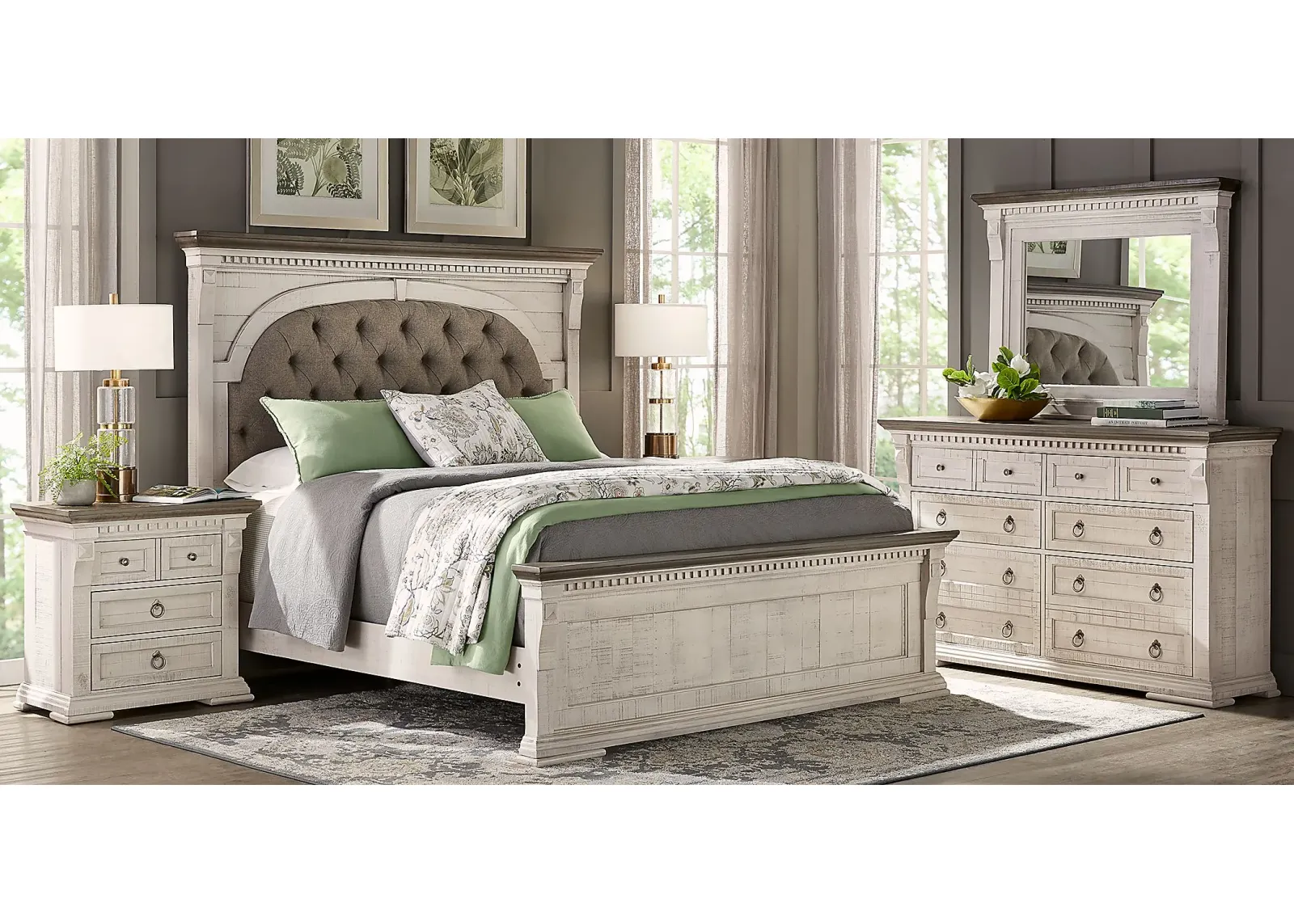 Crestwell Manor White 7 Pc Queen Bedroom