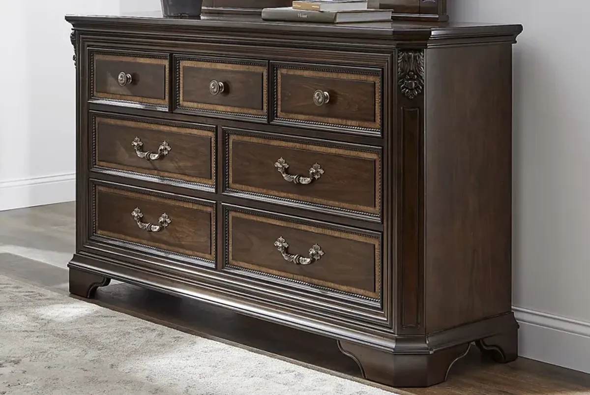 Fuller Brown Cherry 7 Pc Queen Panel Bedroom