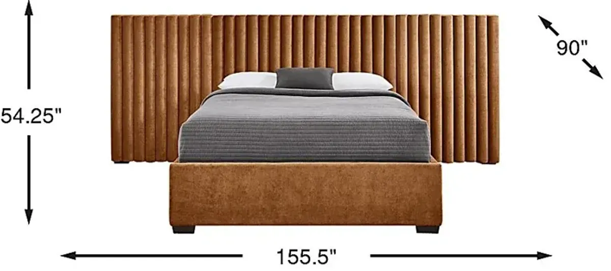 Belvedere Cognac 4 Pc King Upholstered Wall Bed