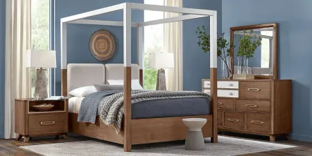 Prospect Heights Caramel 7 Pc King Canopy Bedroom