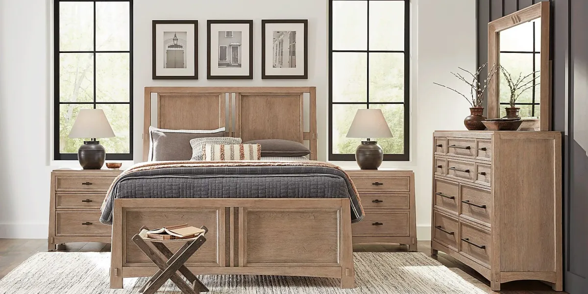 Keaton Taupe 7 Pc King Panel Bedroom