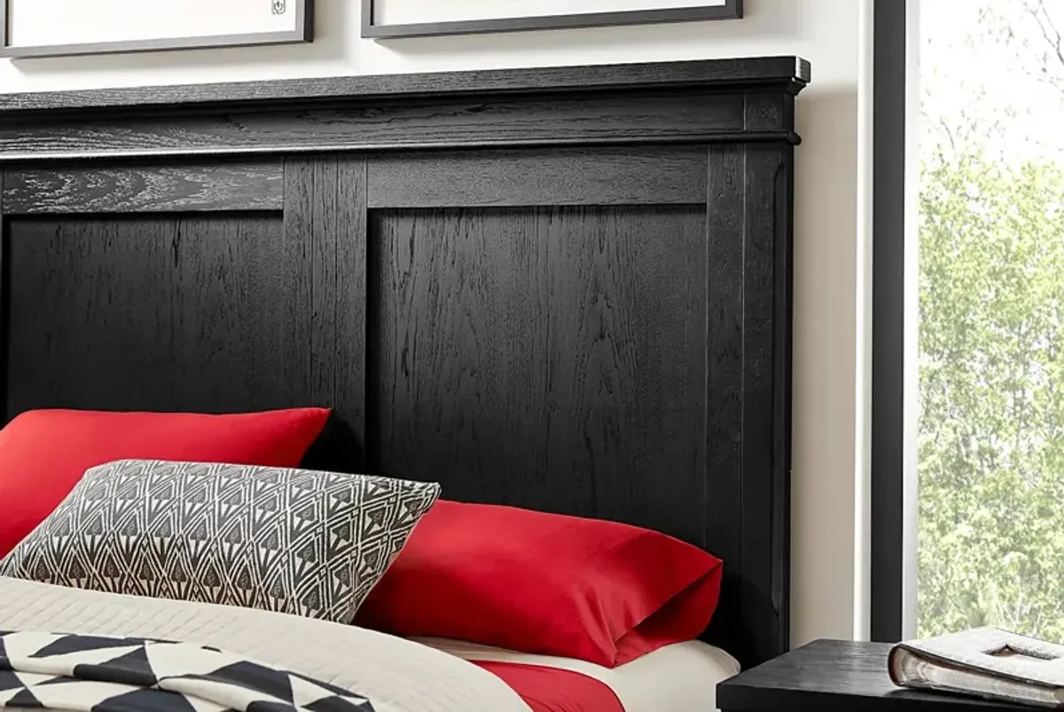 Springville Black 7 Pc King Panel Bedroom