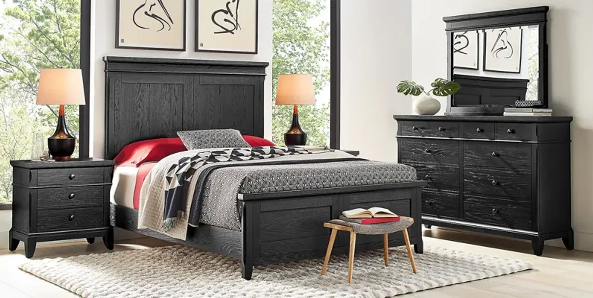 Springville Black 7 Pc King Panel Bedroom