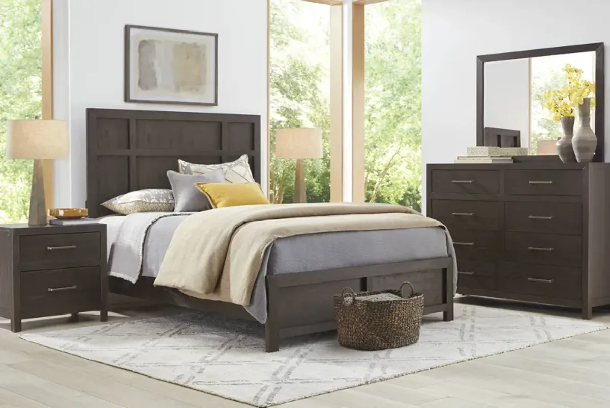 Woodley Dark Brown 7 Pc King Panel Bedroom