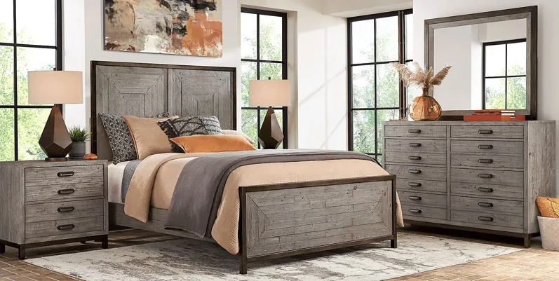 Crestwood Creek Gray 7 Pc King Panel Bedroom - Rooms To Go