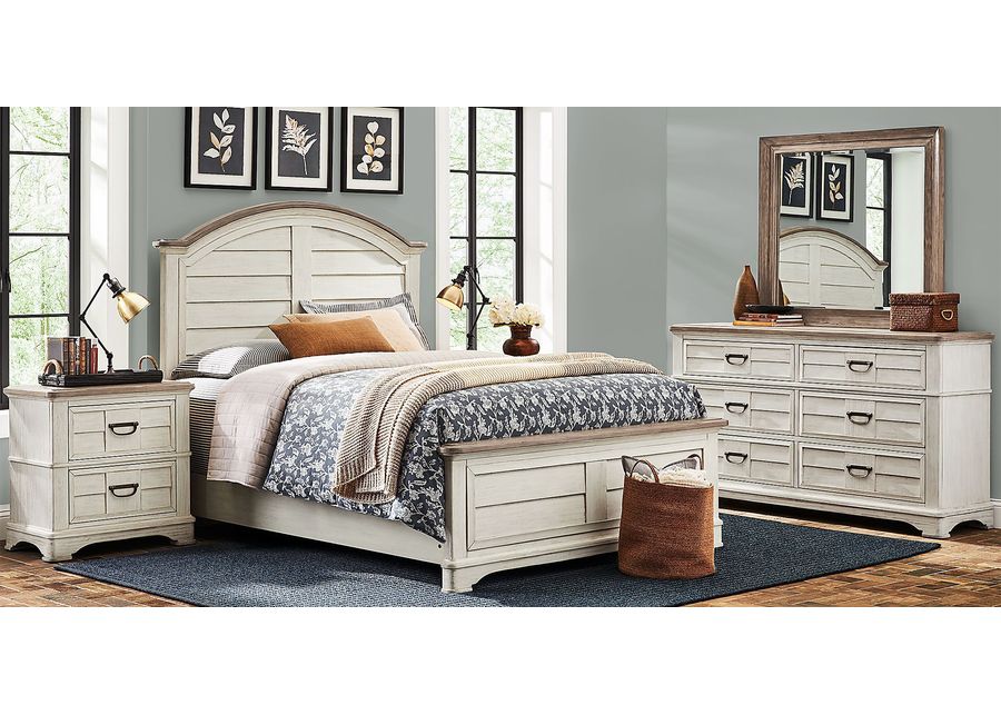 Edisto Bay White 7 Pc King Panel Bedroom