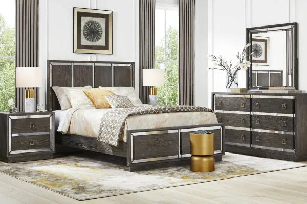 Savoy Creek Ash Gray 7 Pc King Panel Bedroom