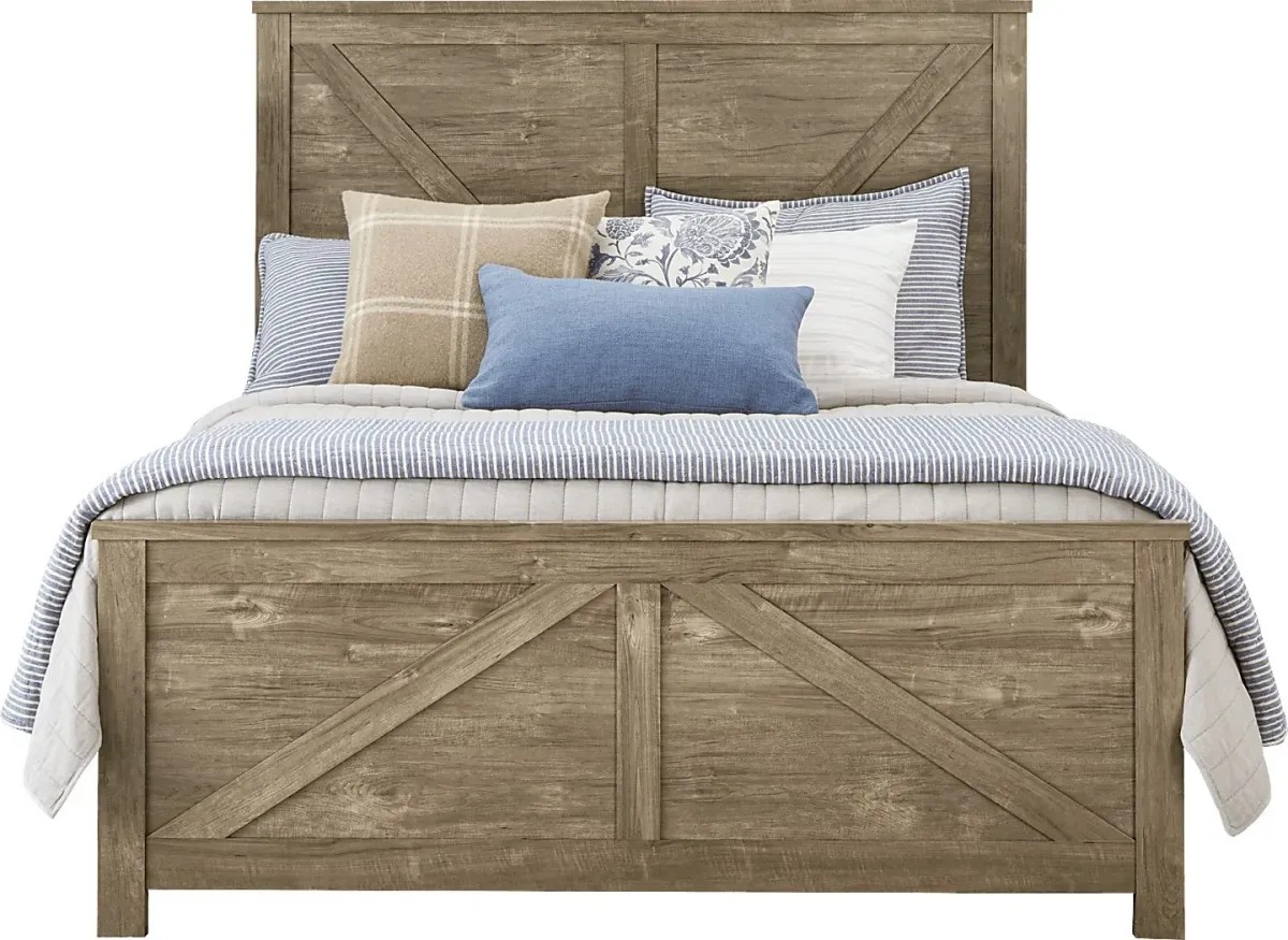 Abilene Brown 7 Pc King Panel Bedroom