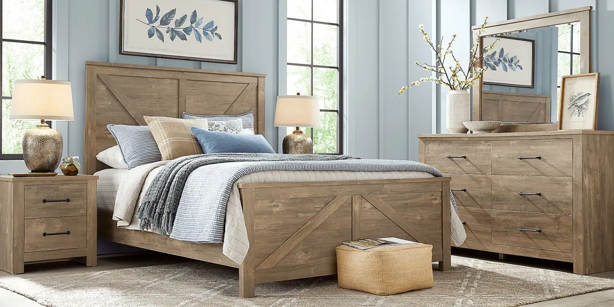 Abilene Brown 7 Pc King Panel Bedroom