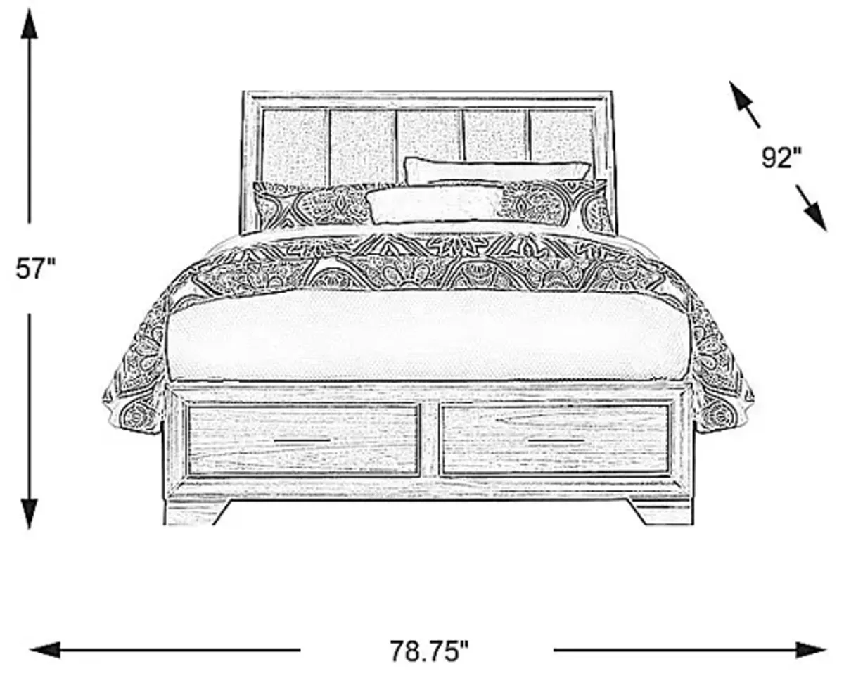 Beckwood Gray 3 Pc King Sleigh Bed with Storage