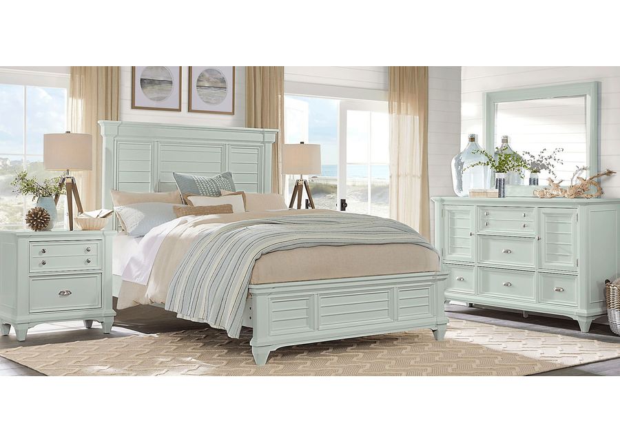 Hilton Head Mint 7 Pc King Panel Bedroom