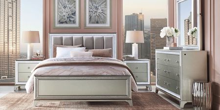 Avery Silver 7 Pc King Bedroom