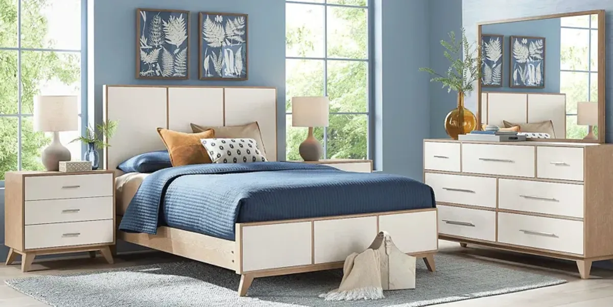 Biscayne Natural 7 Pc King Panel Bedroom