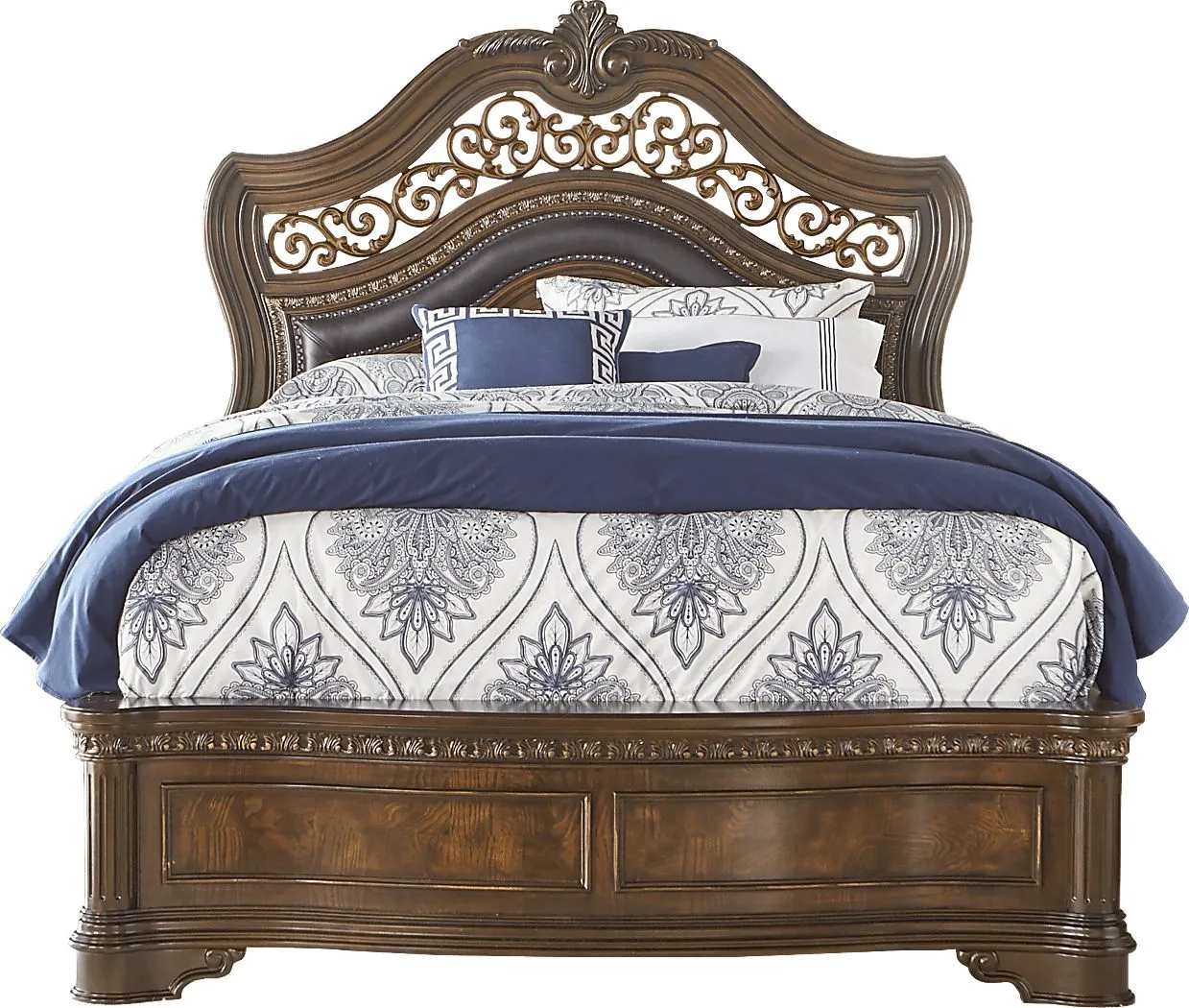 Handly manor pecan 7 pc outlet king panel bedroom