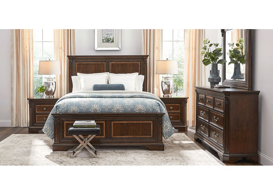 Fuller Brown Cherry 7 Pc King Panel Bedroom