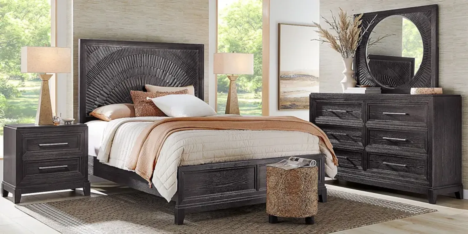 Sunside Way Black 7 Pc Queen Panel Bedroom