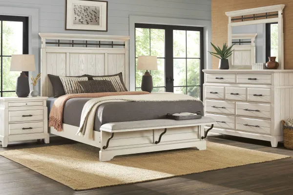 Montana Ridge White 8 Pc Queen Panel Bedroom