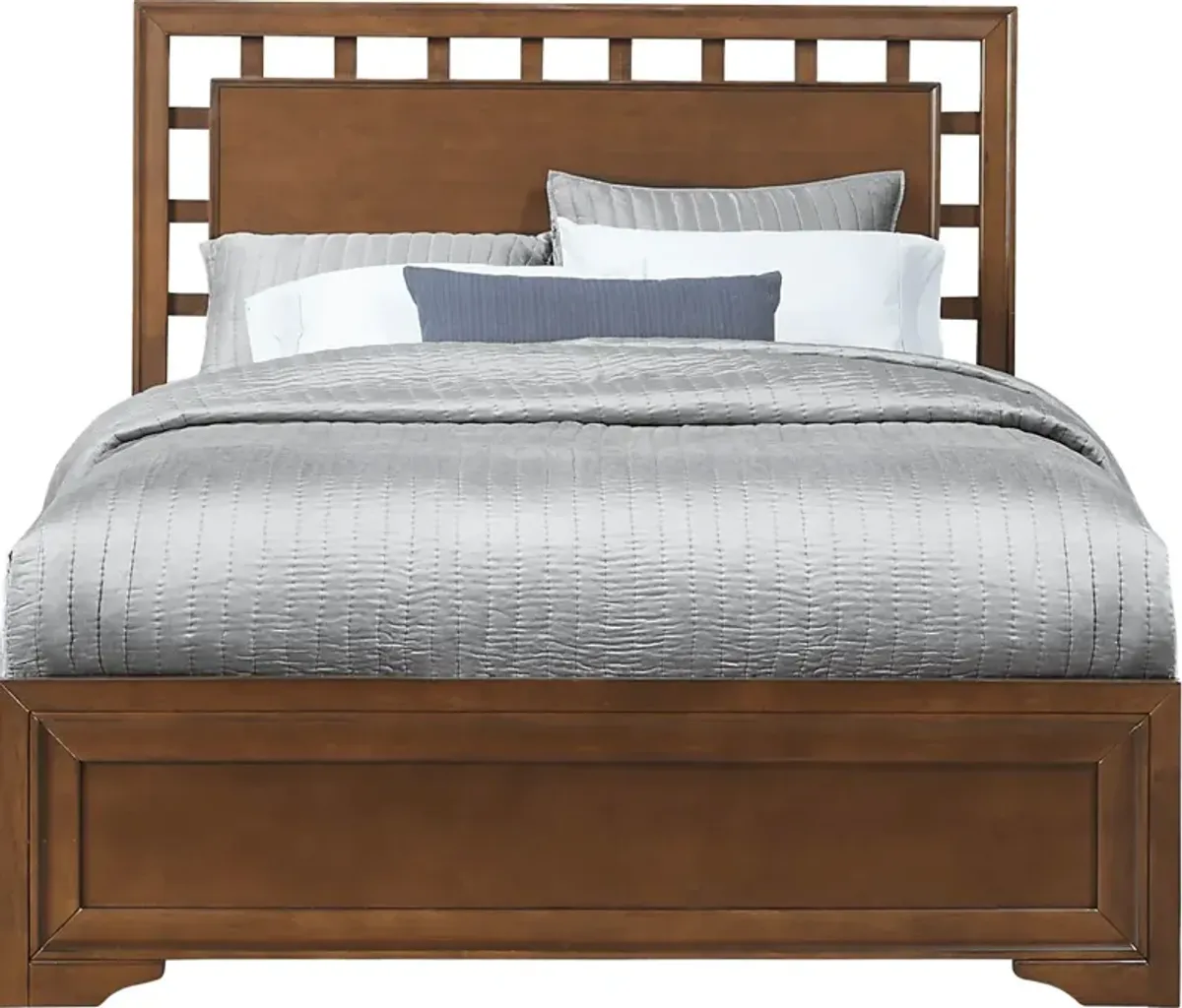 Belcourt Brown Cherry 5 Pc King Lattice Bedroom