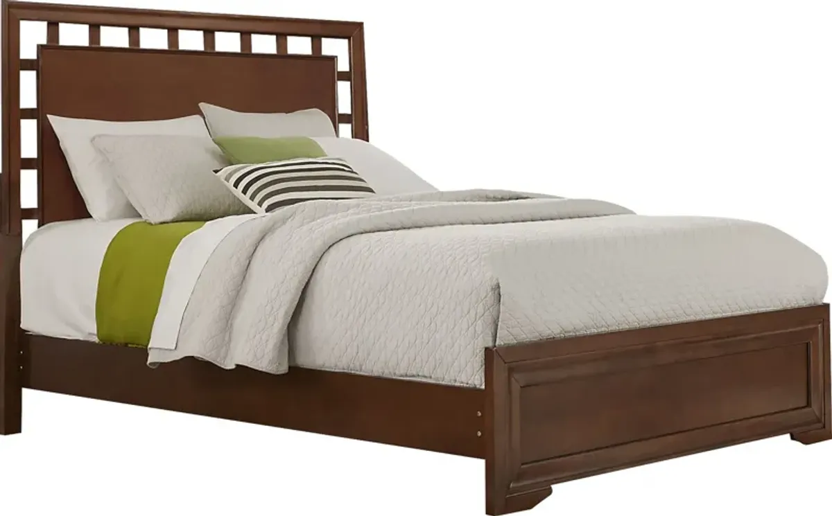 Belcourt Brown Cherry 5 Pc King Lattice Bedroom