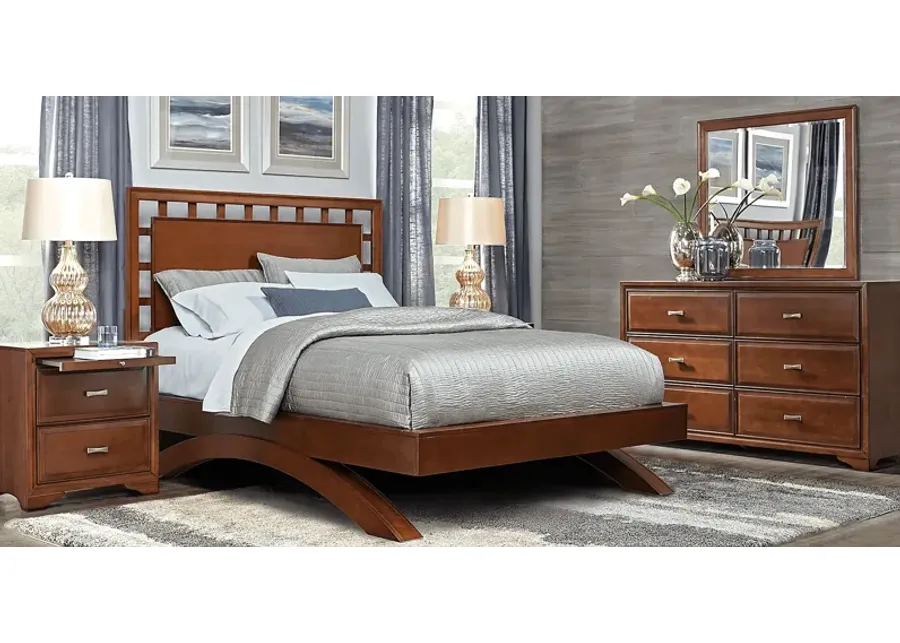 Belcourt Brown Cherry 5 Pc Queen Lattice Arch Bedroom