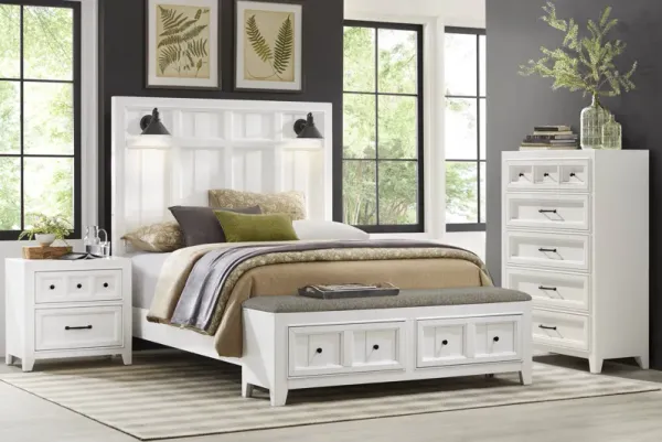 Owings Mill White 5 pc Queen Storage Bedroom