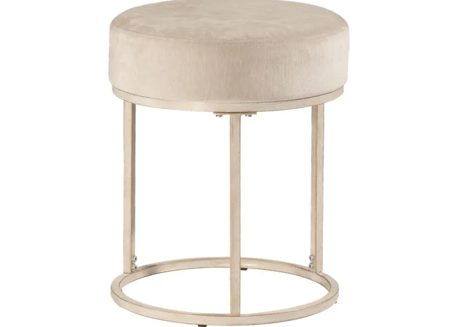 Tennyson White Vanity Stool