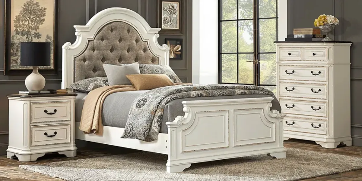 Marien Park White 5 Pc Queen Upholstered Bedroom