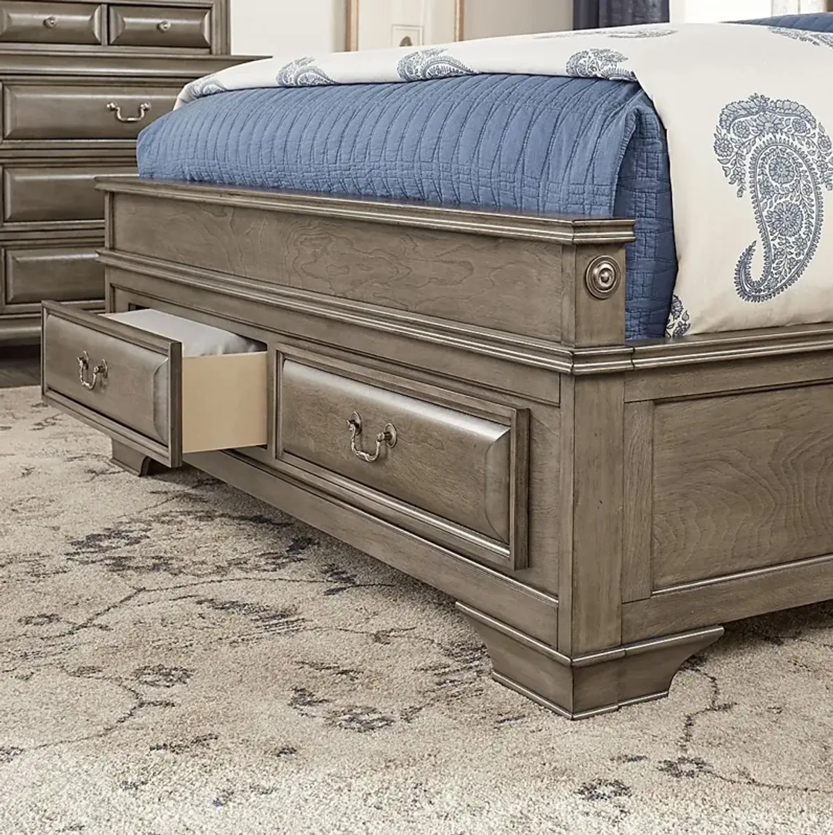 Mill Valley II Gray 5 Pc King Sleigh Bedroom with Storage