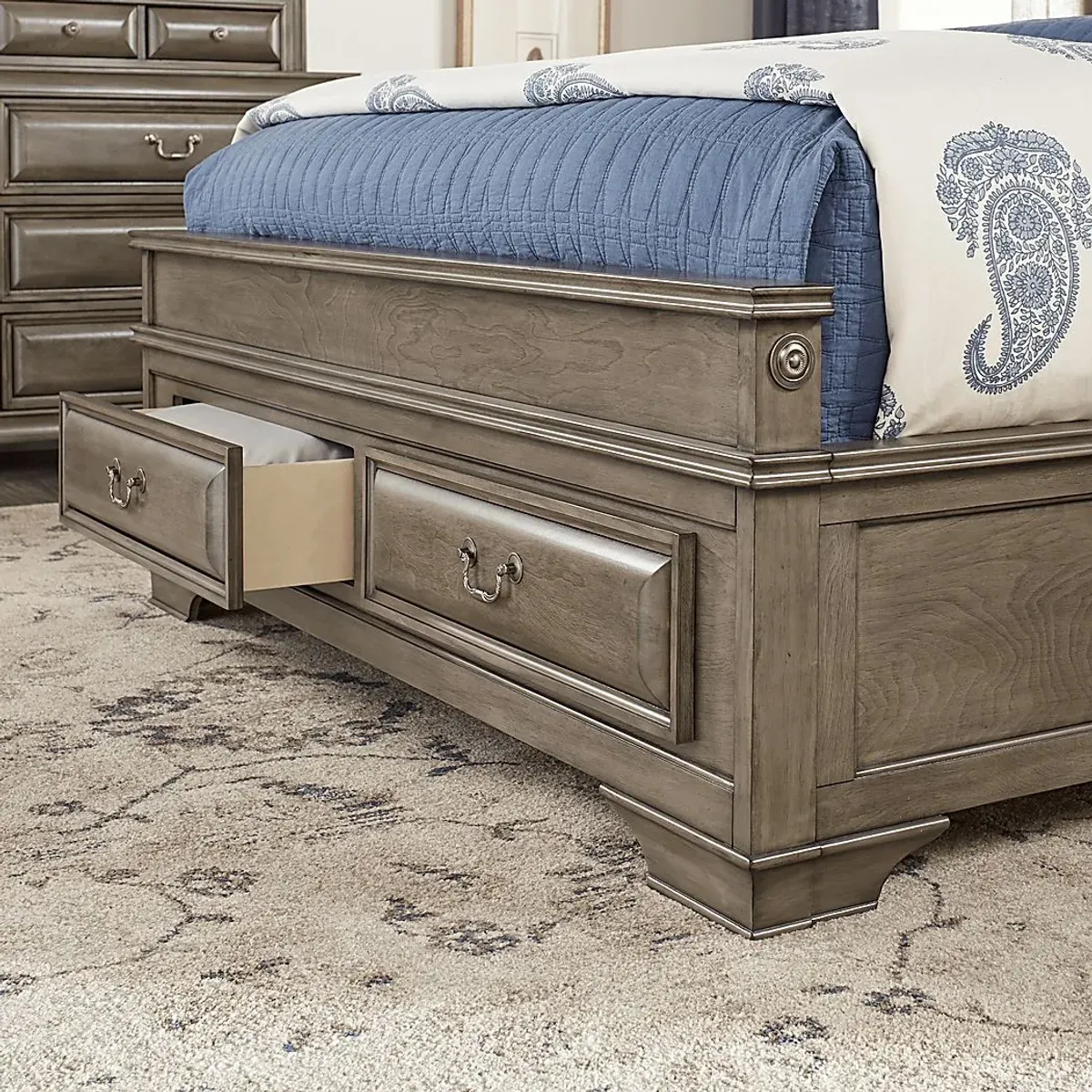 Mill Valley II Gray 5 Pc King Sleigh Bedroom with Storage