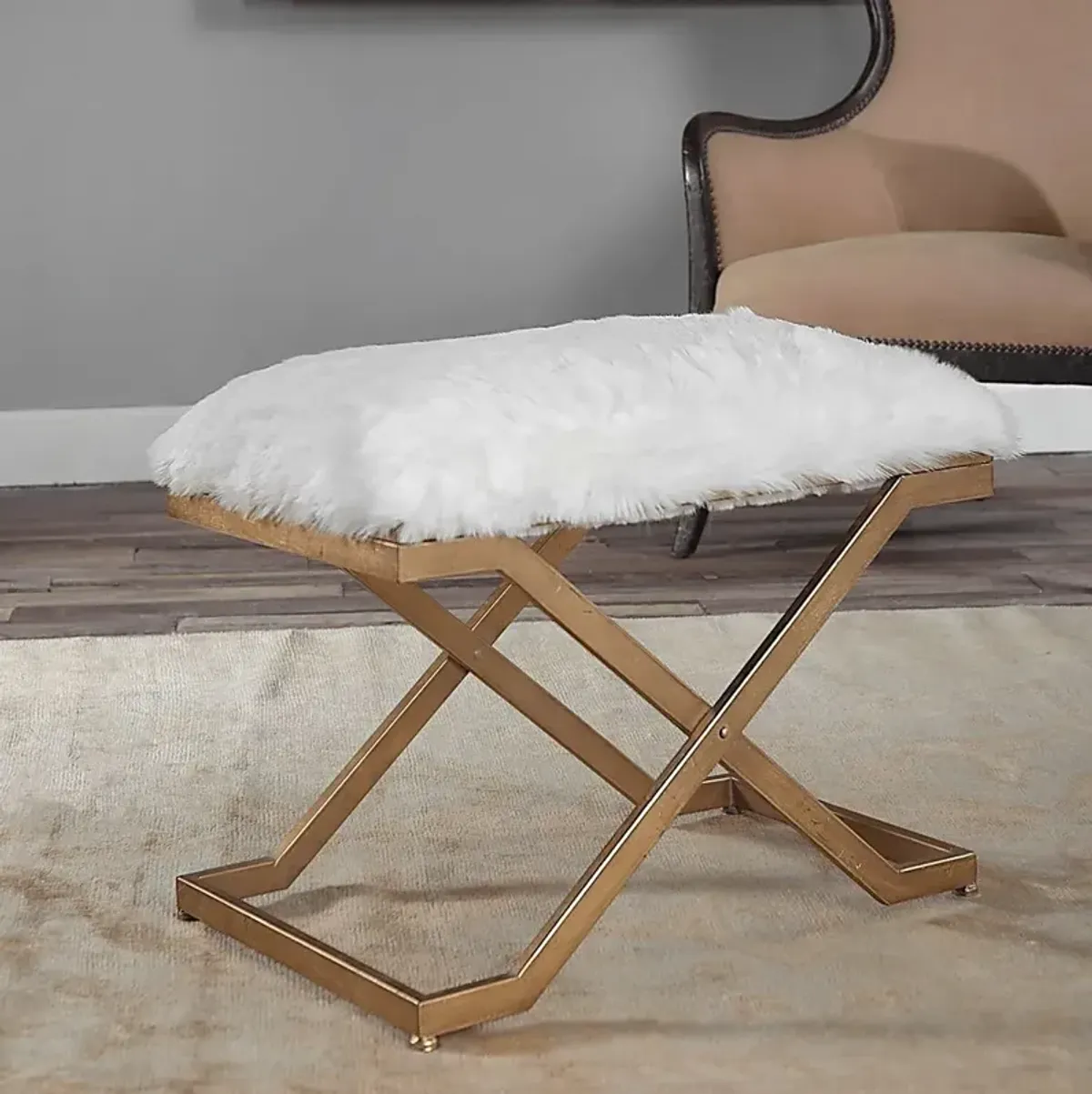 Foxall White Accent Bench