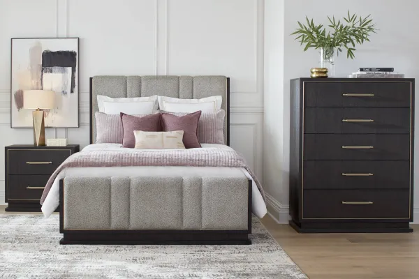 Wilshire Merlot 5 Pc Queen Upholstered Bedroom