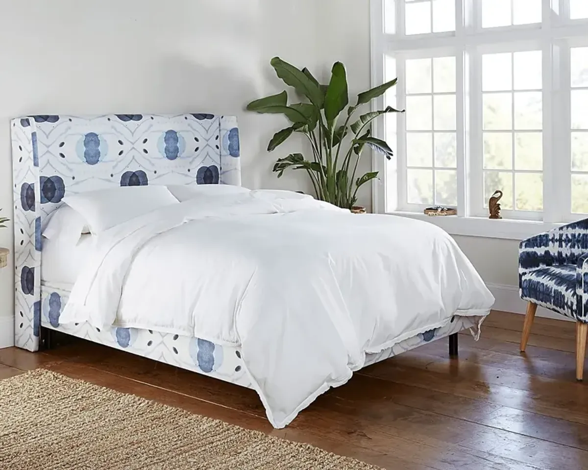 Vashti Blue Queen Upholstered Bed