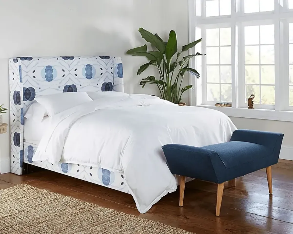 Vashti Blue Queen Upholstered Bed