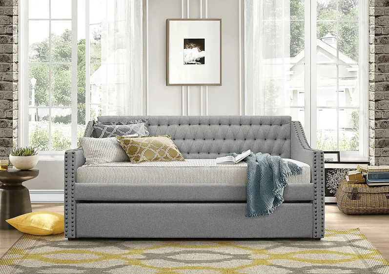 Ava Hill Light Gray Daybed with Trundle