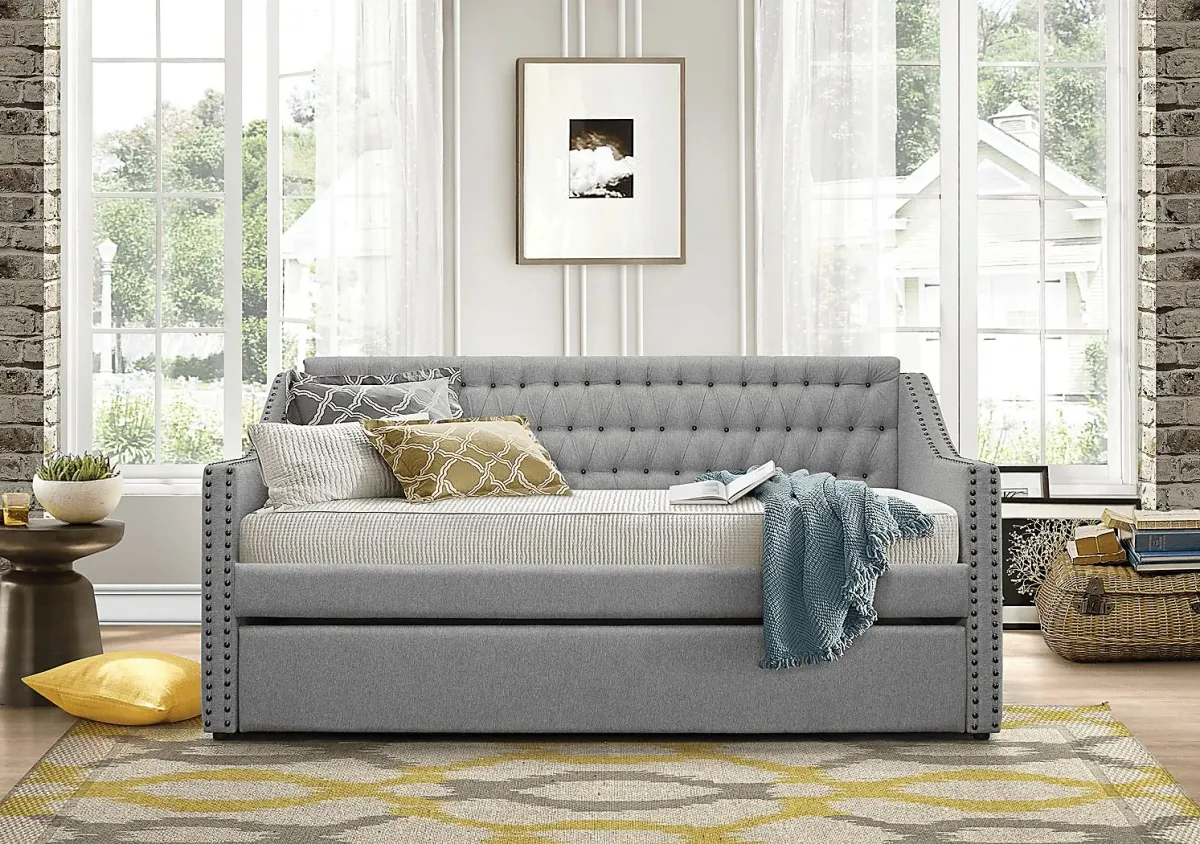 Ava Hill Light Gray Daybed with Trundle