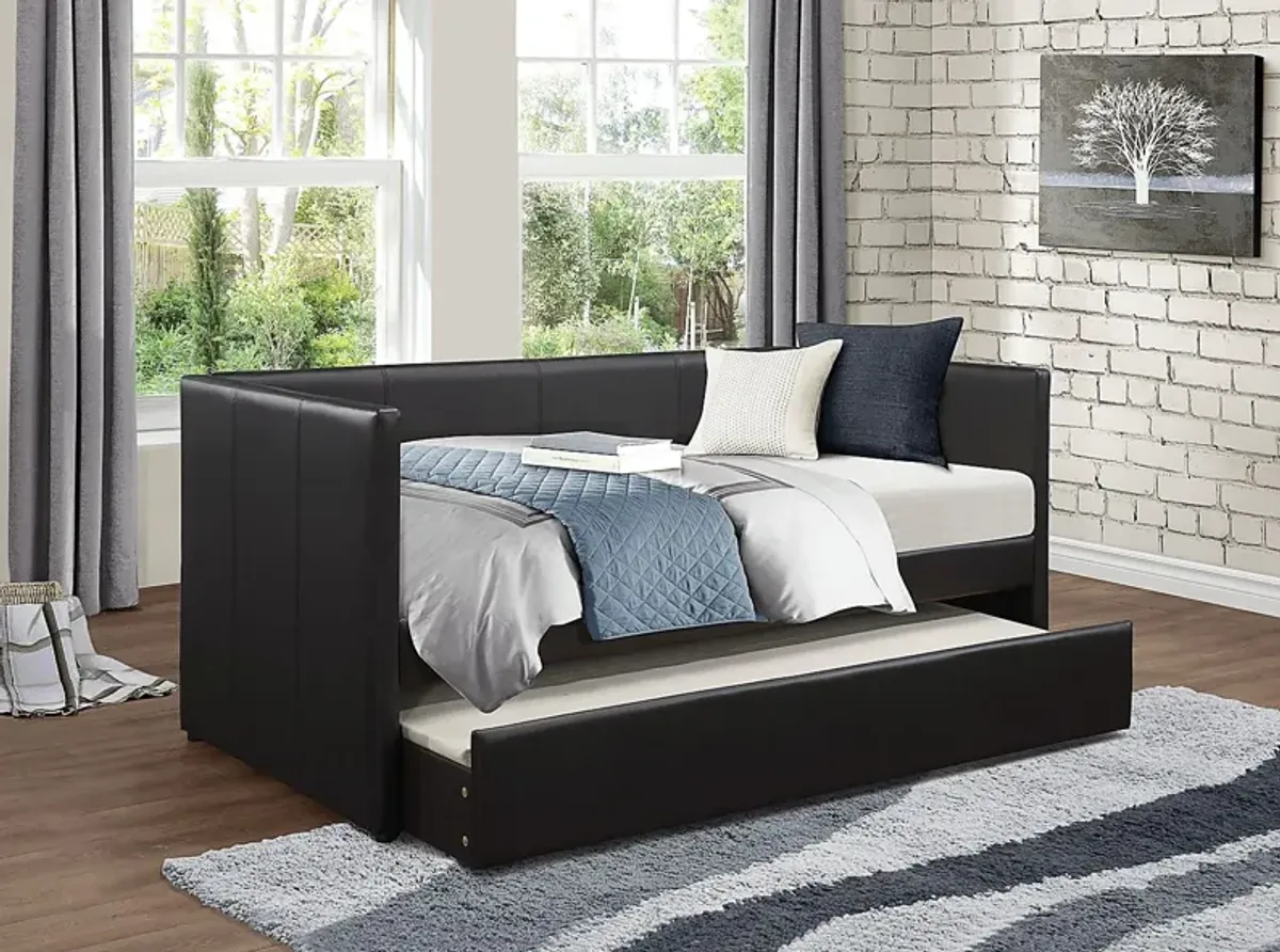 Briery Black Daybed with Trundle