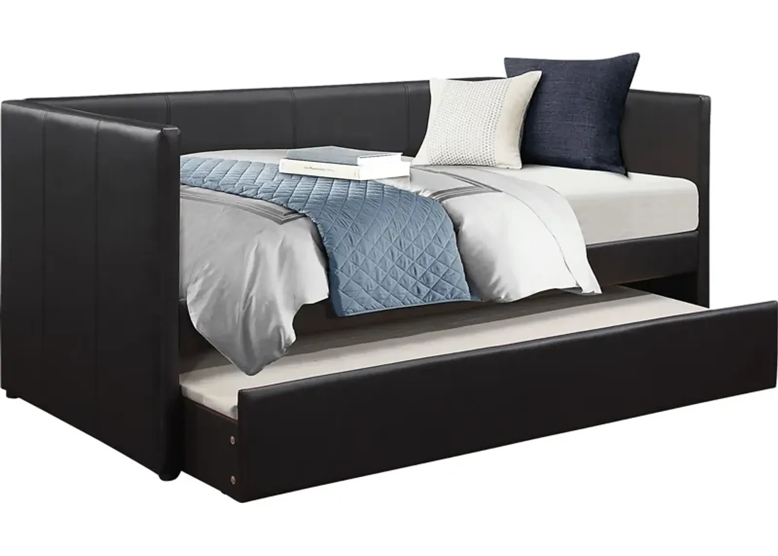 Briery Black Daybed with Trundle