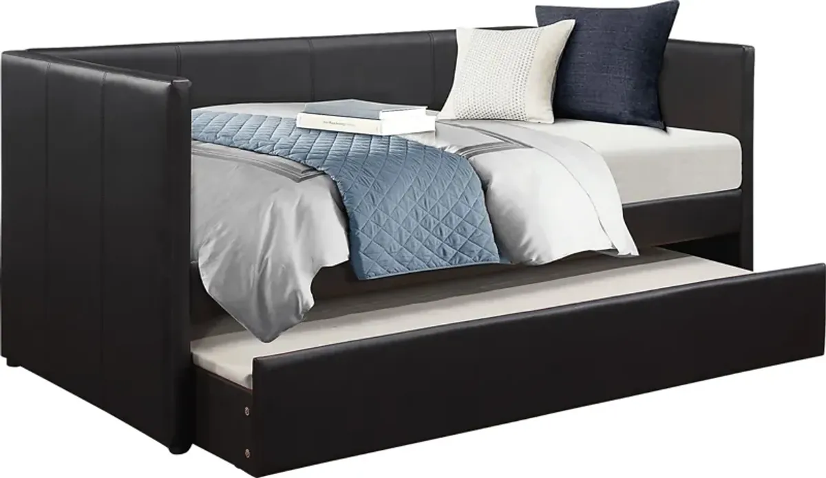 Briery Black Daybed with Trundle