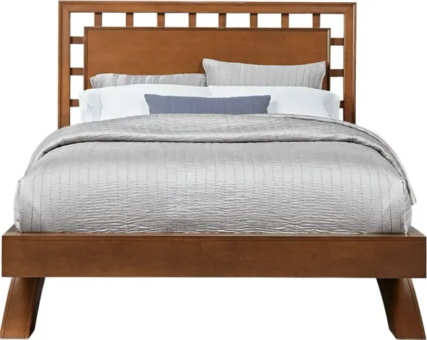 Belcourt Brown Cherry 3 Pc King Lattice Arch Bed