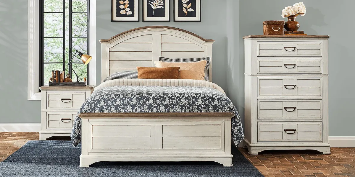 Edisto Bay White 5 Pc King Panel Bedroom
