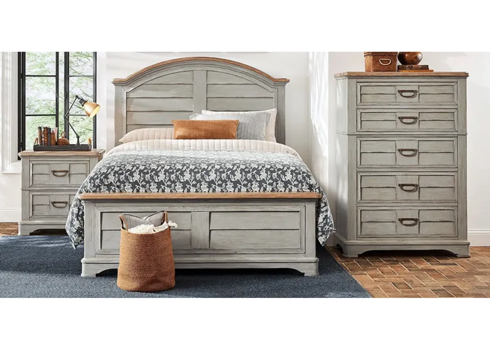 Edisto Bay Gray 5 Pc Queen Panel Bedroom