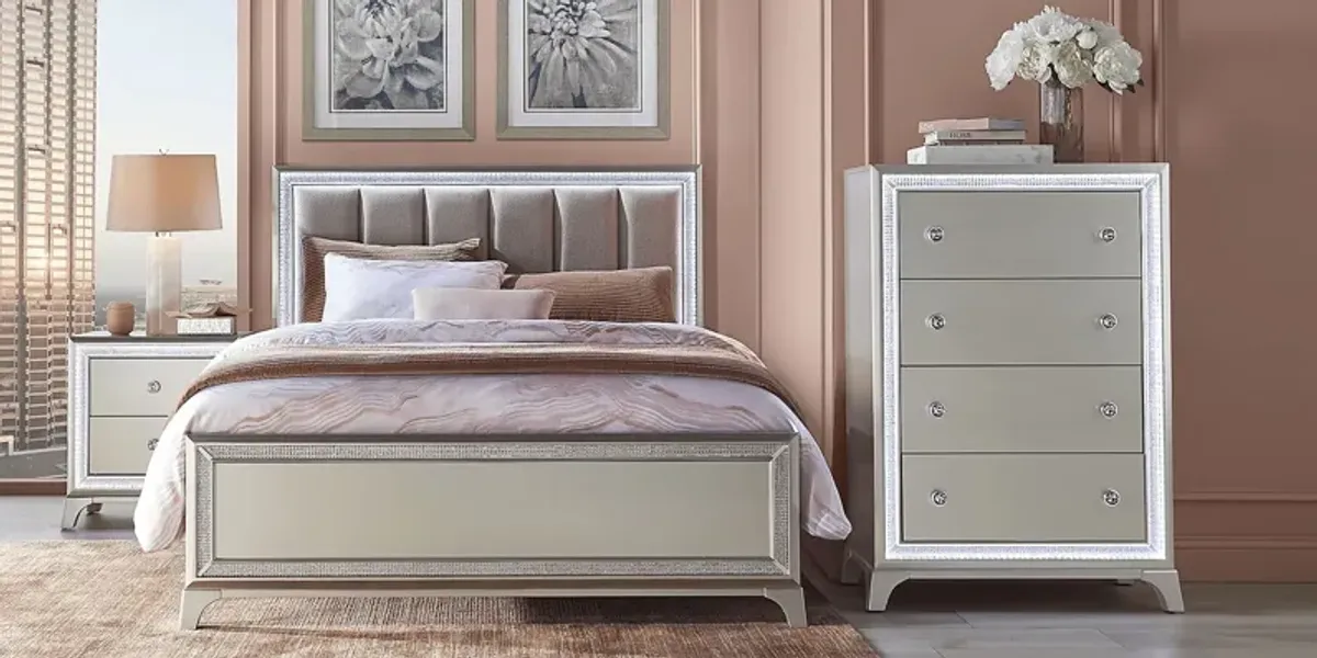 Avery Silver 5 Pc Queen Bedroom