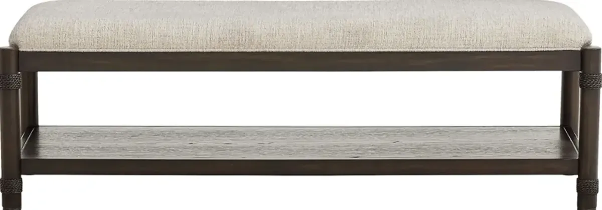 Vineyard Estates Brown Upholstered Bench