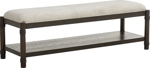 Vineyard Estates Brown Upholstered Bench
