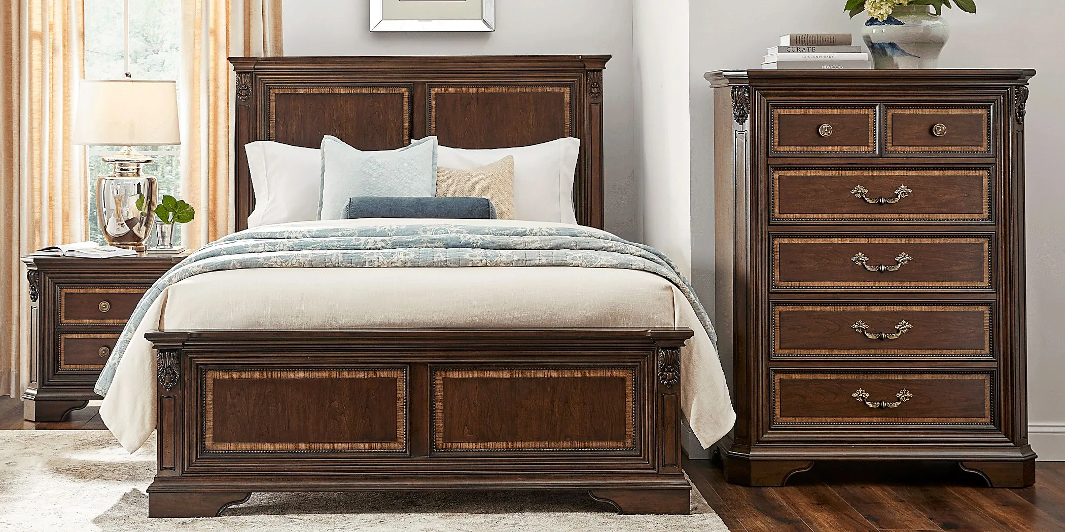 Fuller Brown Cherry 5 Pc Queen Panel Bedroom