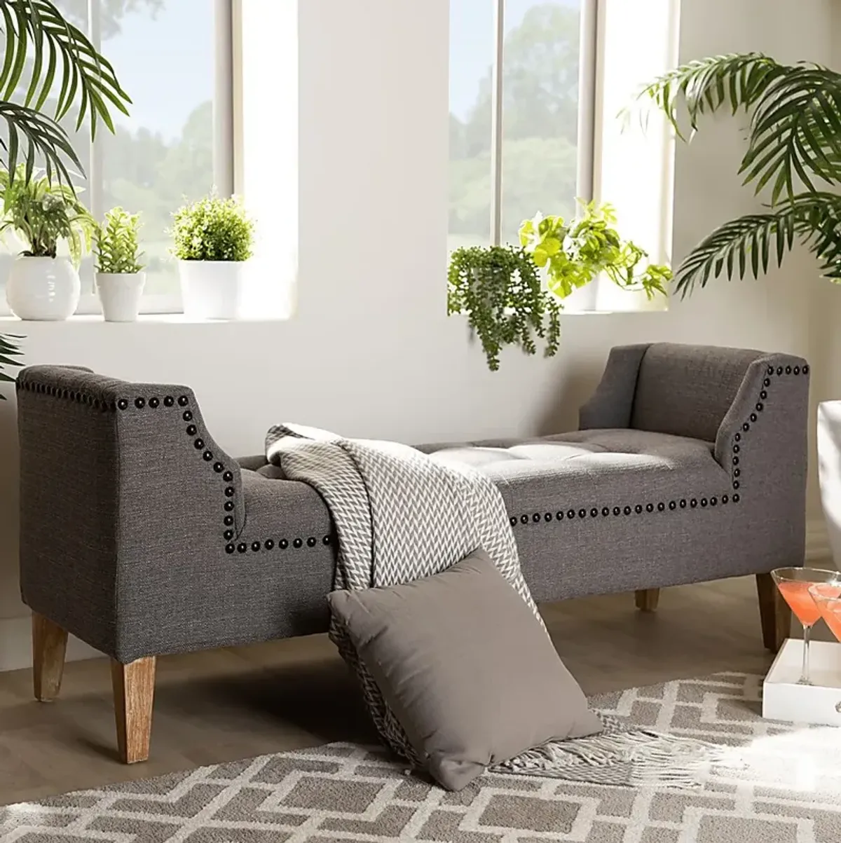 Crestaire Gray Accent Bench